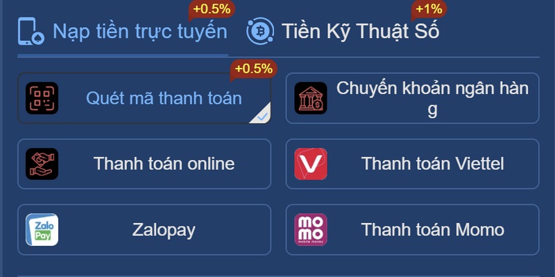 Các Phương Thức Nạp Tiền Phổ Biến Tại 58WIN